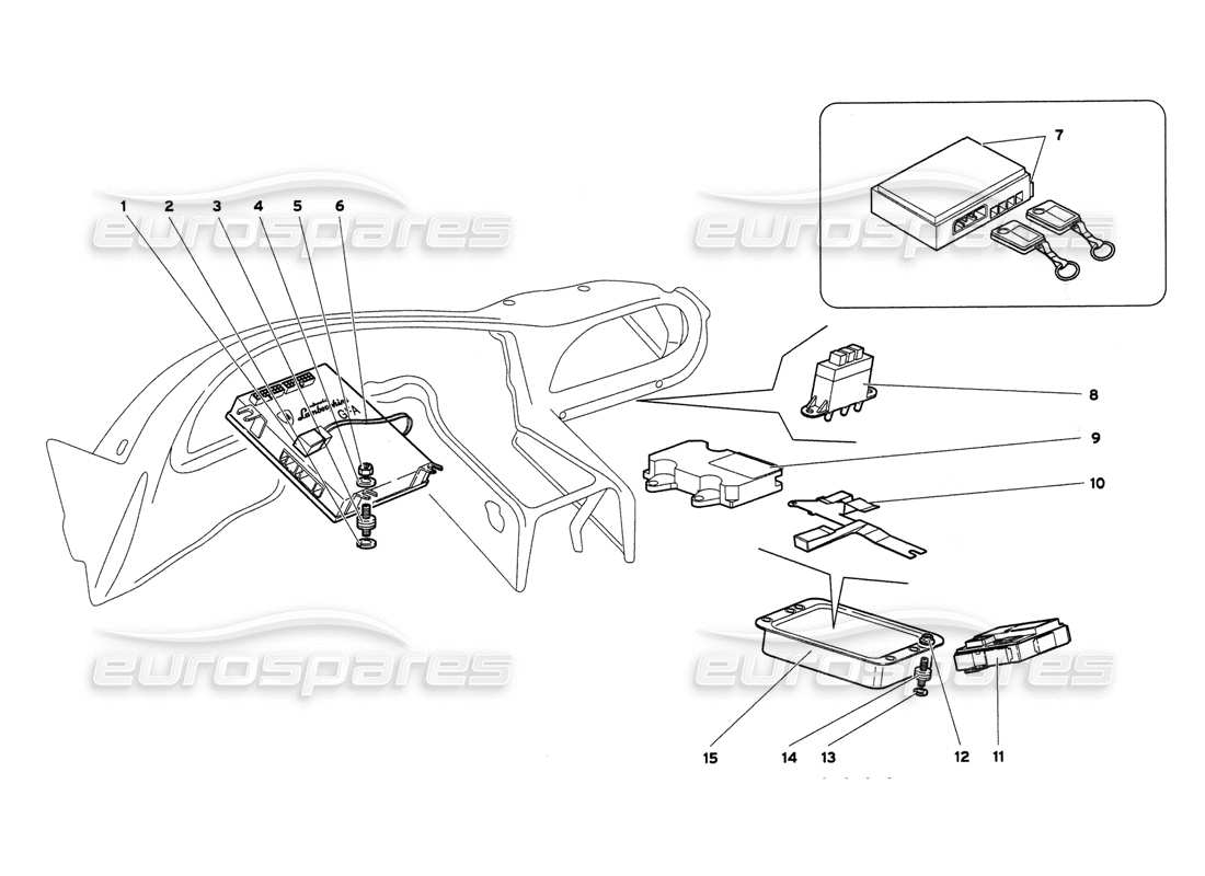 lamborghini diablo 6.0 (2001) diagrama de piezas del sistema eléctrico