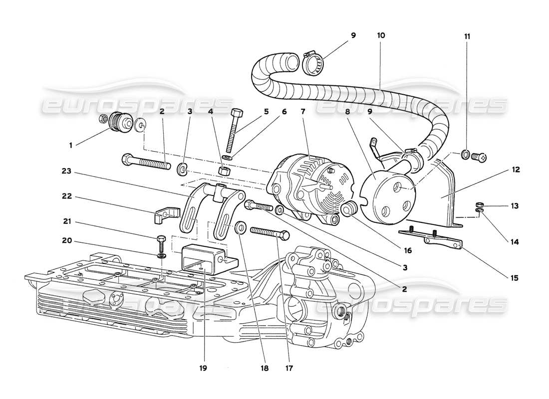 lamborghini diablo 6.0 (2001) diagrama de piezas del alternador