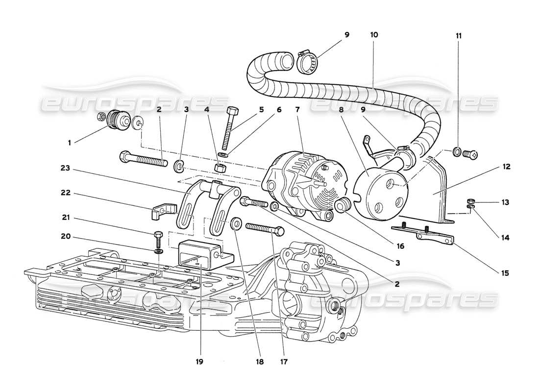 lamborghini diablo 6.0 (2001) diagrama de piezas del alternador