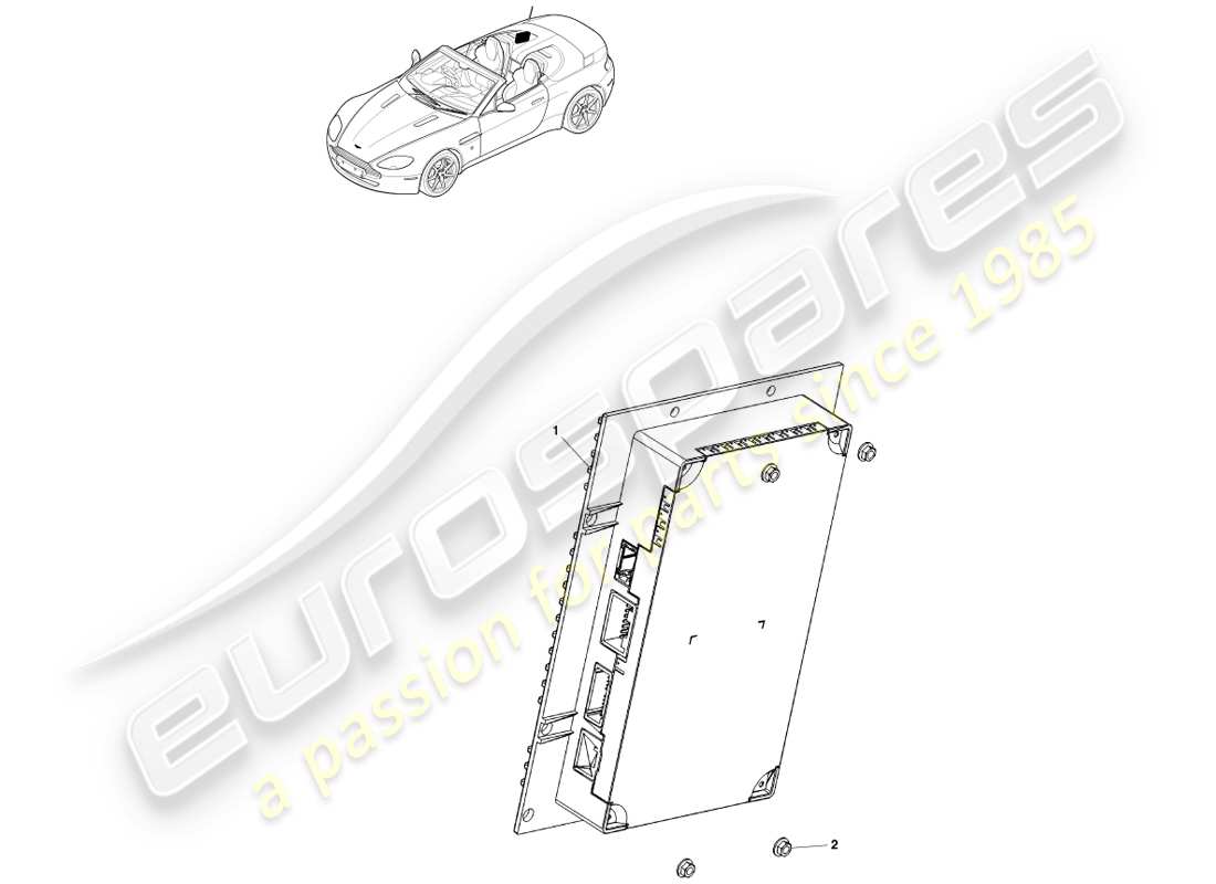 aston martin v8 vantage (2005) amplificador, diagrama de piezas del roadster