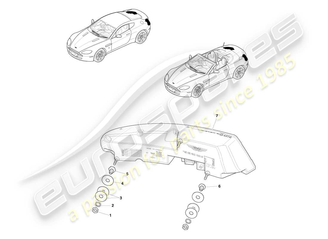 aston martin v8 vantage (2005) diagrama de piezas de las luces traseras