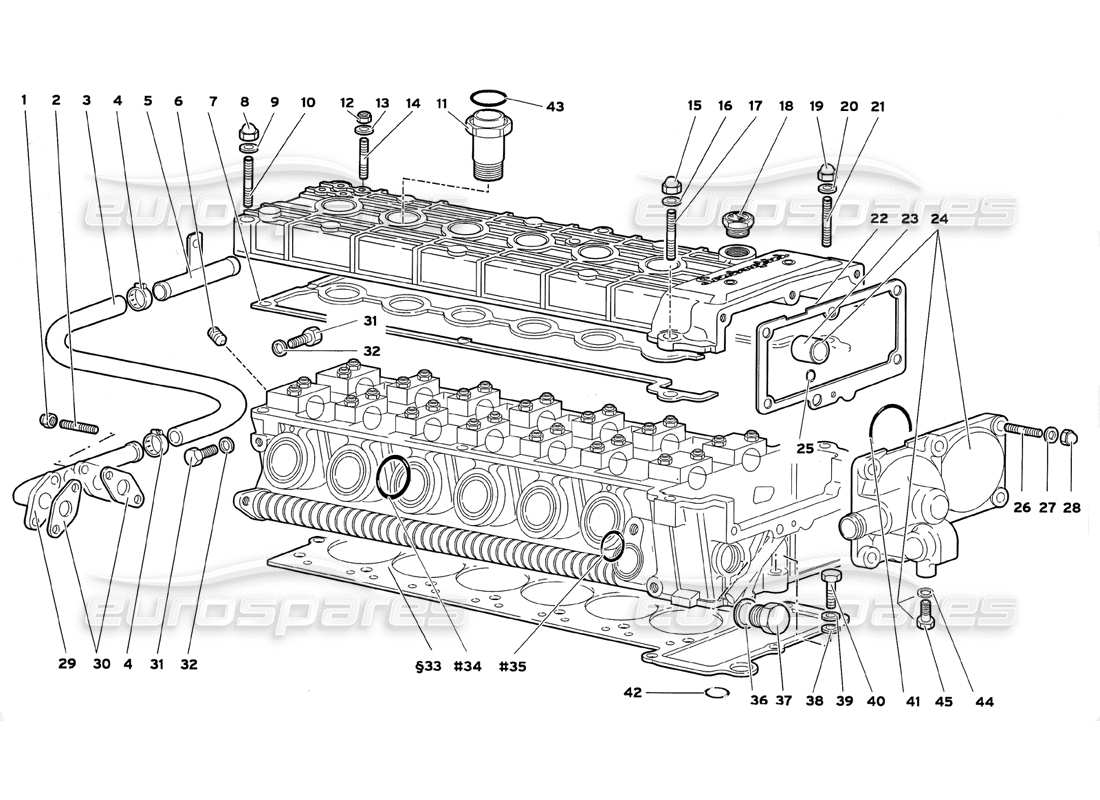 lamborghini diablo gt (1999) accesorios para el diagrama de piezas de la culata izquierda