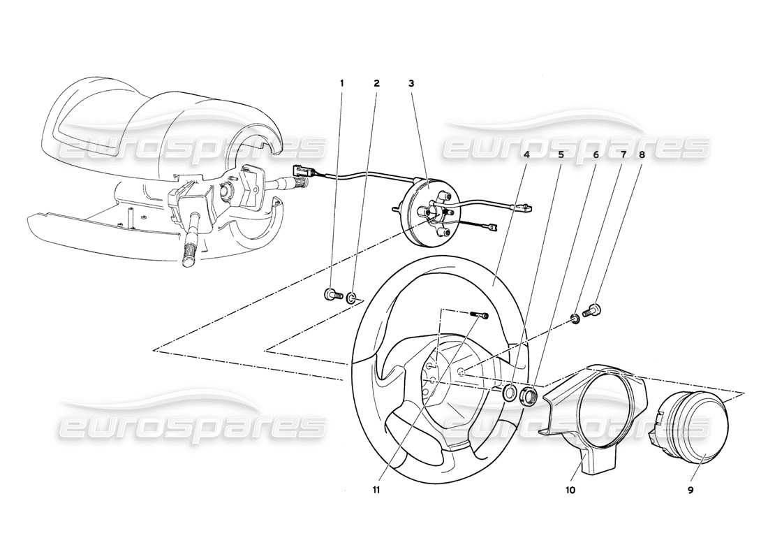 lamborghini diablo 6.0 (2001) diagrama de piezas de dirección