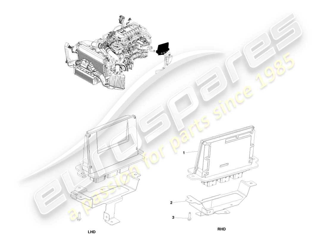 aston martin v8 vantage (2005) diagrama de piezas de control electrónico del motor