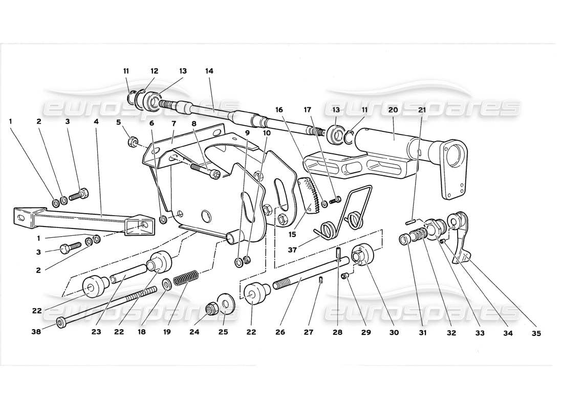 lamborghini diablo gt (1999) direccion diagrama de piezas