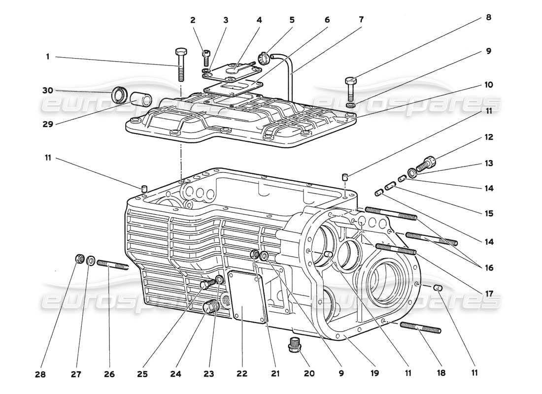 lamborghini diablo 6.0 (2001) diagrama de piezas de la caja de cambios