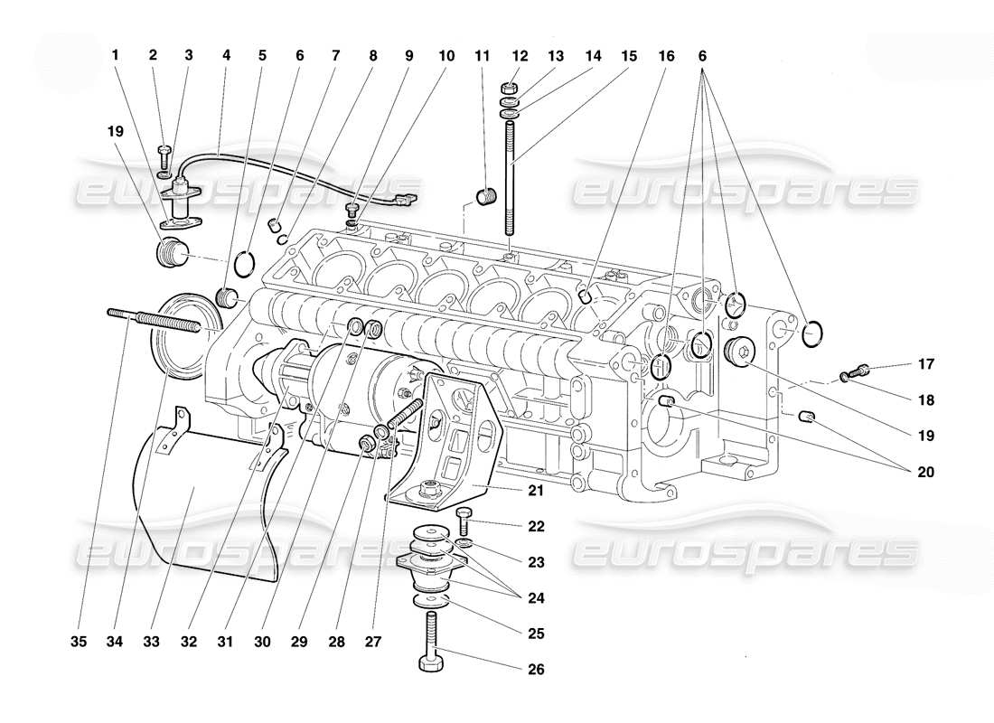 lamborghini diablo se30 (1995) crankcase diagrama de piezas