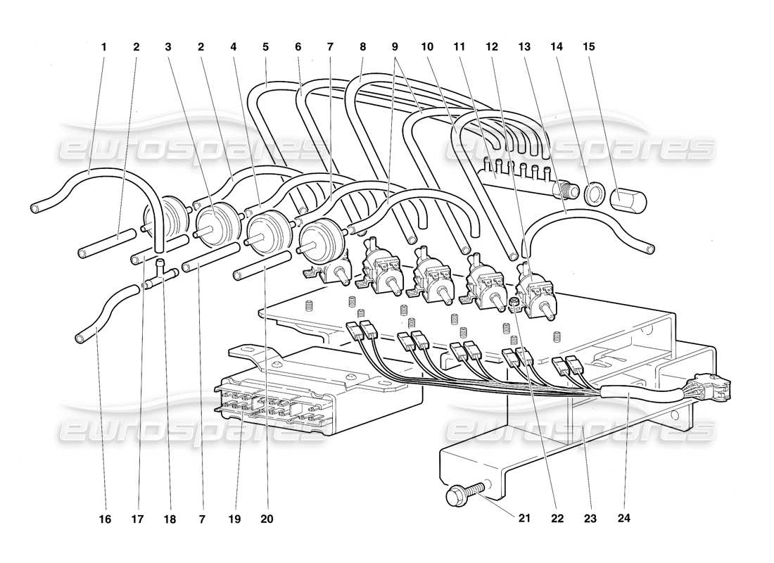 un diagrama de piezas del catálogo de piezas Lamborghini Diablo SV (1997)