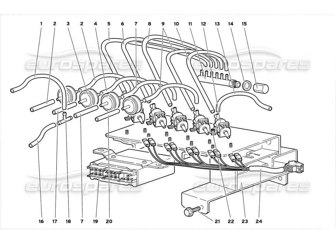 lamborghini diablo gt (1999) control climatico diagrama de piezas