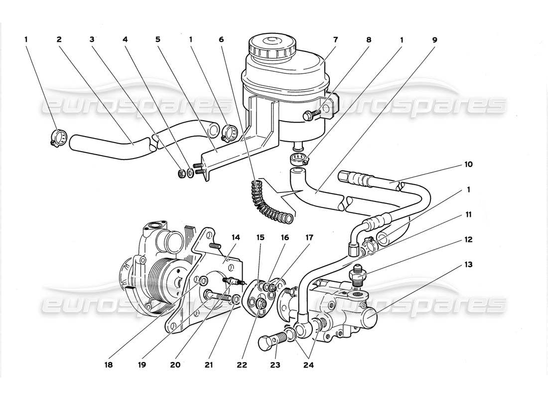 lamborghini diablo gt (1999) direccion diagrama de piezas