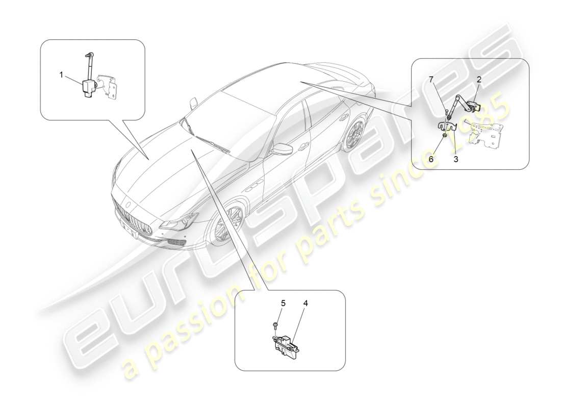 maserati qtp 3.0 tds v6 275hp (2015) diagrama de piezas de control del sistema de iluminación