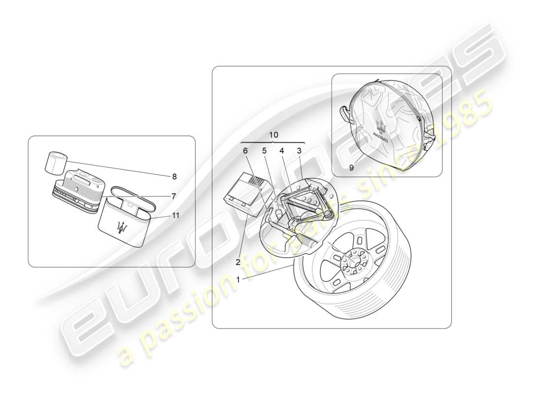 maserati granturismo (2012) estándar proporcionado diagrama de piezas