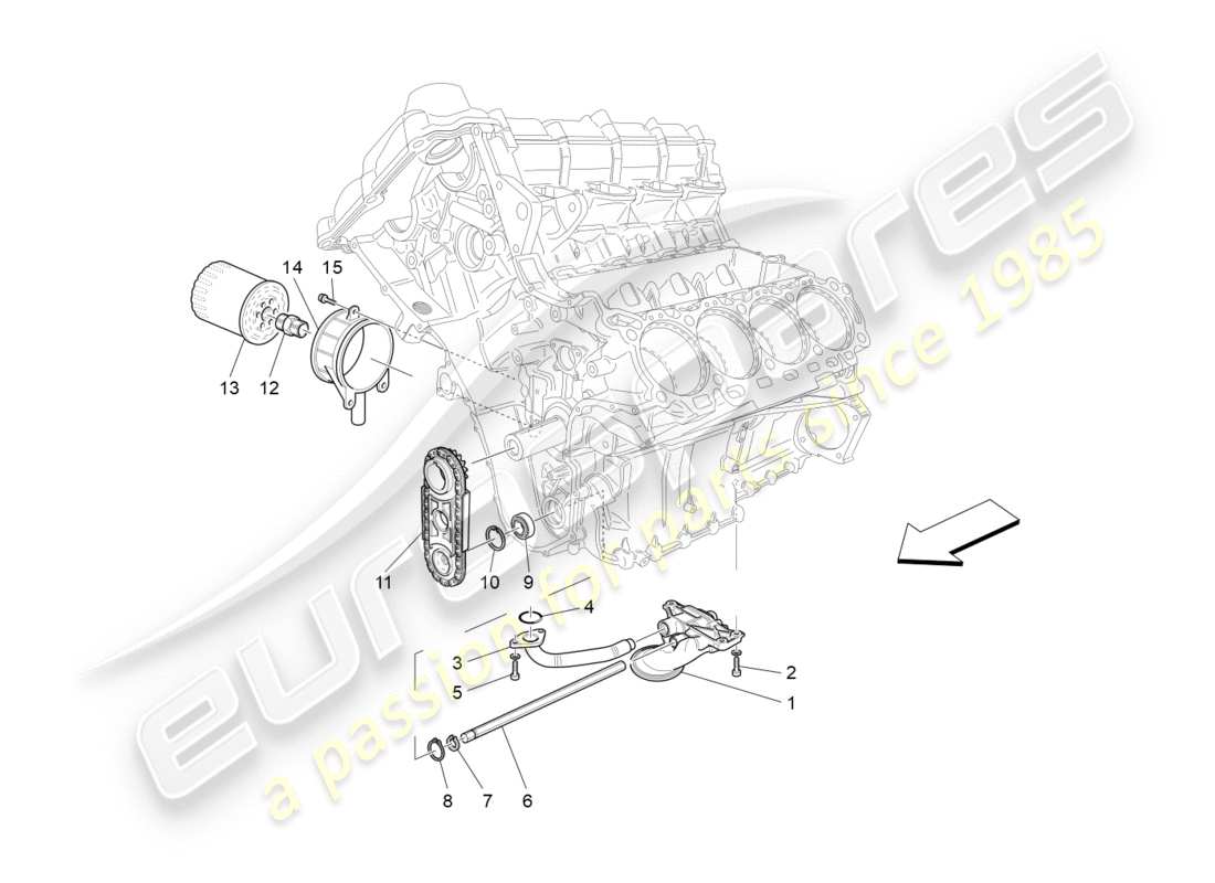 un diagrama de piezas del catálogo de piezas Maserati GranTurismo (2010)