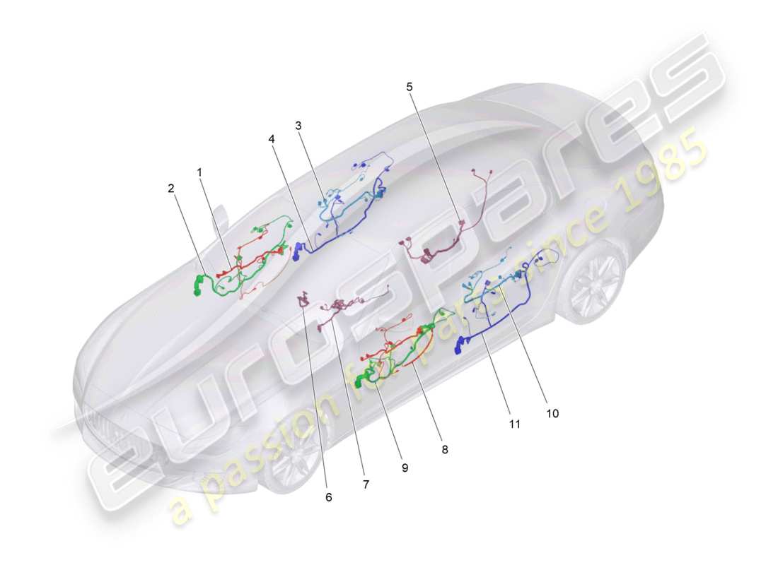 maserati qtp 3.0 bt v6 410hp (2014) diagrama de piezas de cableado principal