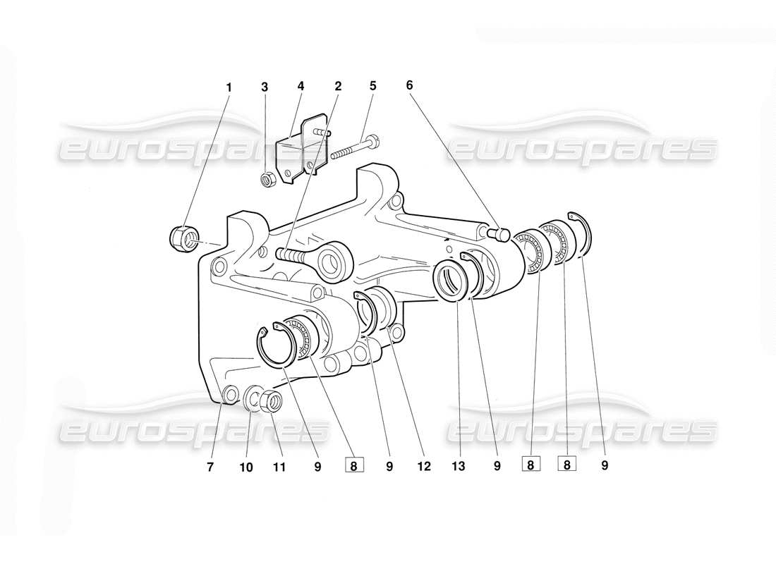 lamborghini diablo (1991) diagrama de piezas de montaje del pedal (válido para la versión 1992 de junio)