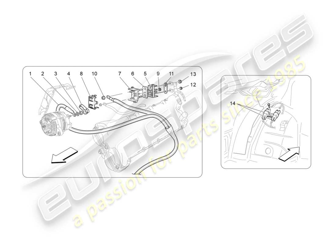 maserati granturismo (2012) cableado principal diagrama de piezas