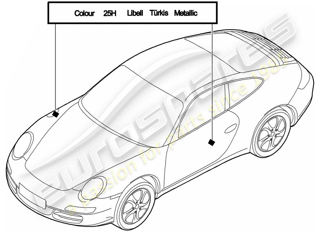 porsche 2010 (997-2) barra de retoque de pintura diagrama de piezas