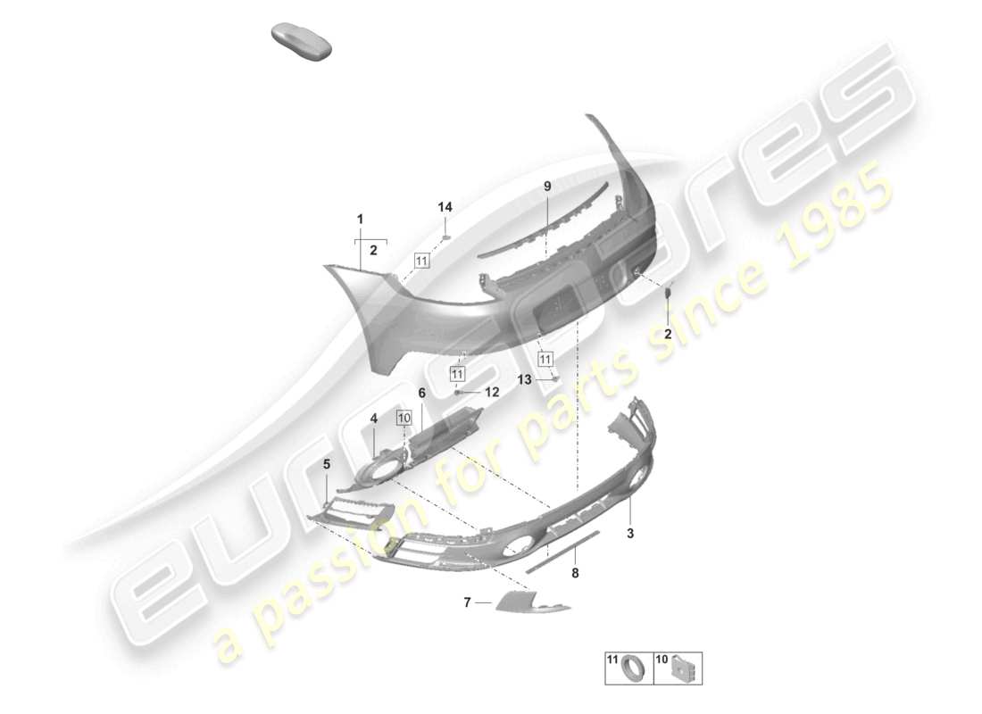 porsche 2019 (992-1) parachoques trasero paquete sport design sistema de escape deportivo con: accesorios diagrama de piezas