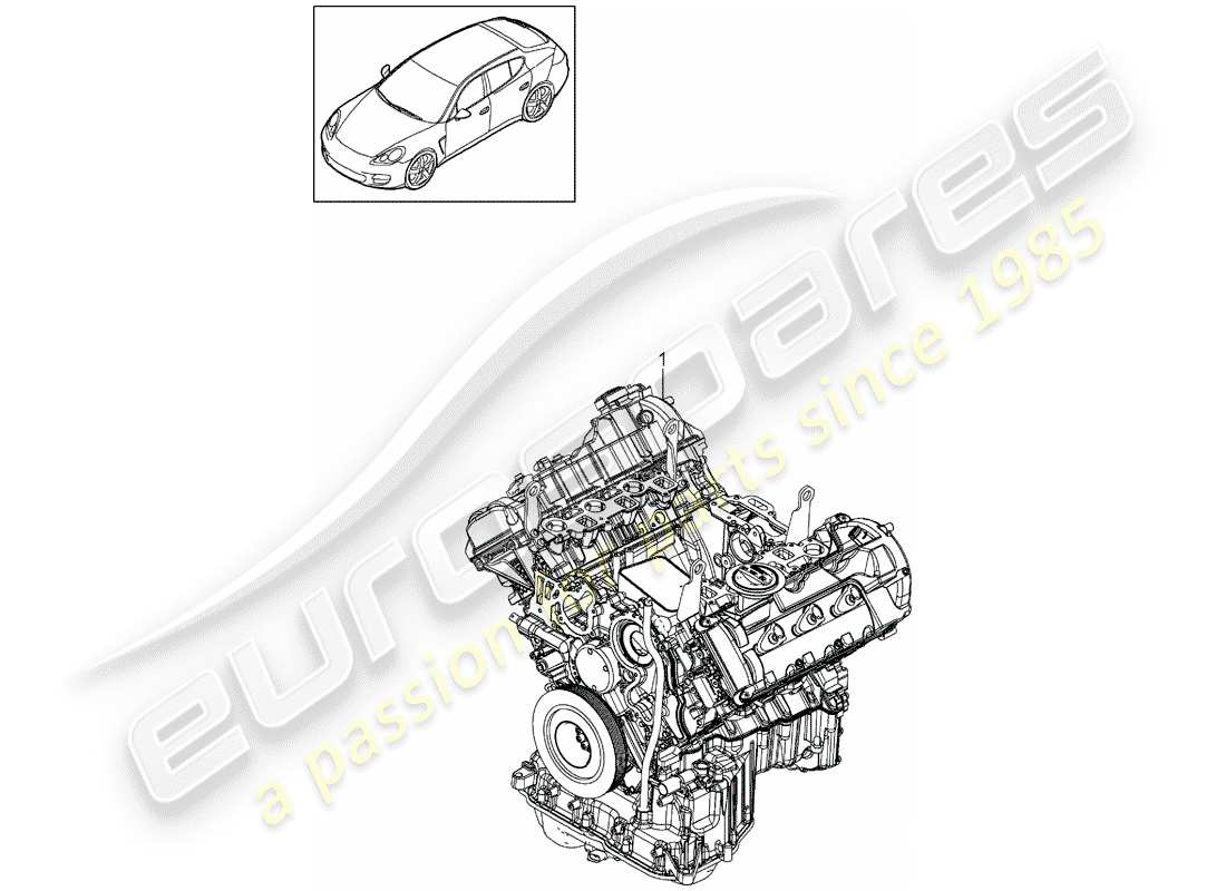 porsche 2014 (panamera 970) bloque largo diagrama de piezas