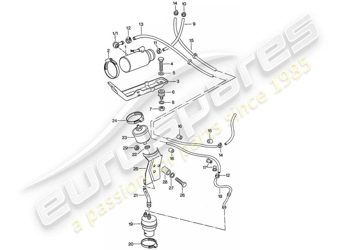 porsche 1977 (911) sistema de combustible - d >> - mj 1974 diagrama de piezas