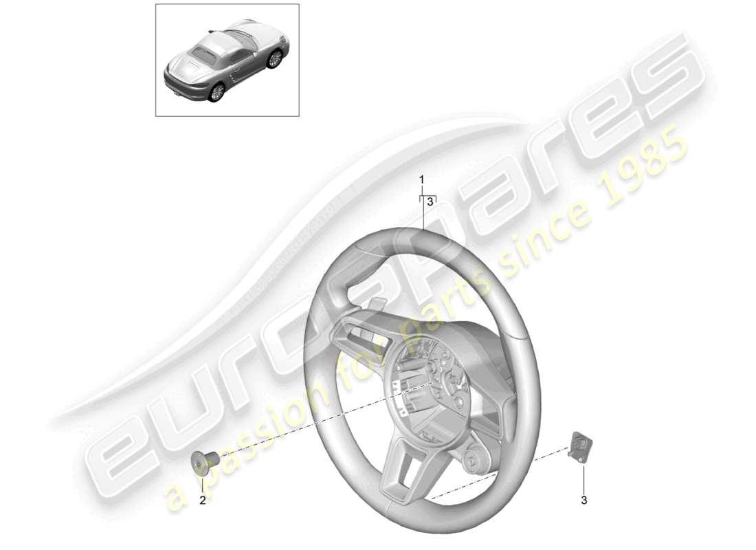 porsche 2020 (718 boxster) volante - pdk - diagrama de piezas