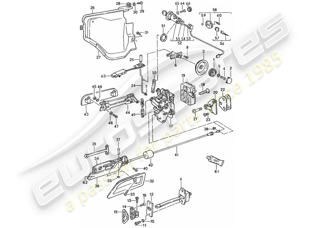 porsche 1994 (928) piezas de instalación - para - puerta diagrama de piezas