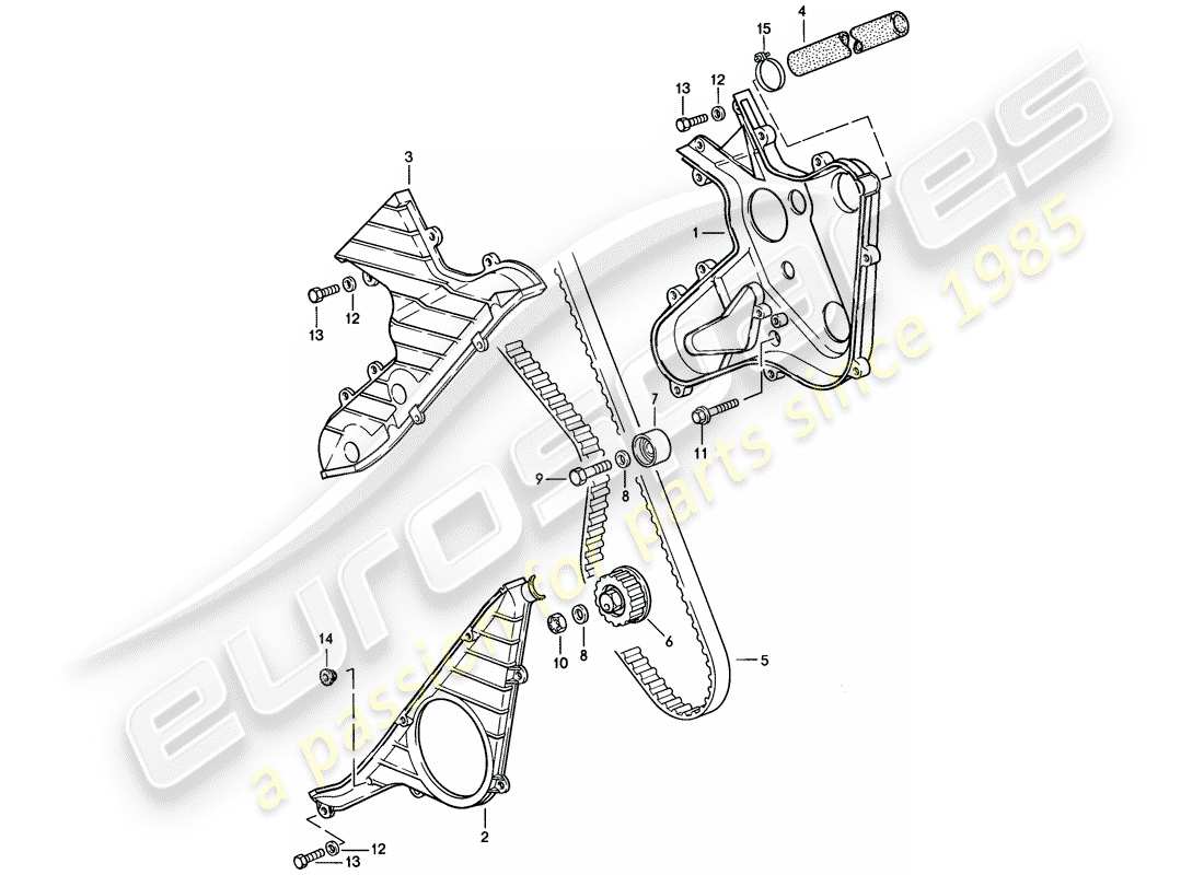 porsche 1987 (924s) árbol de levas - mecanismo de impulsión - d >> - mj 1986 diagrama de piezas