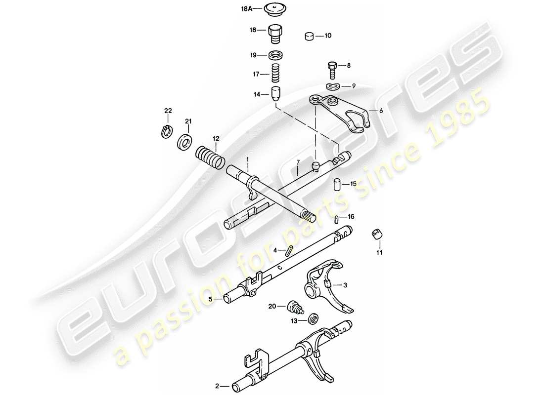 porsche 1979 (924) control de transmisión - 4-speed diagrama de piezas
