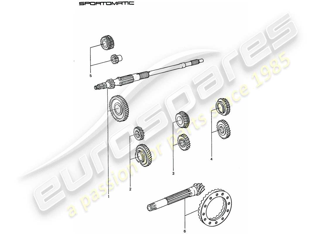 porsche 1977 (911) juegos de ruedas dentadas diagrama de piezas