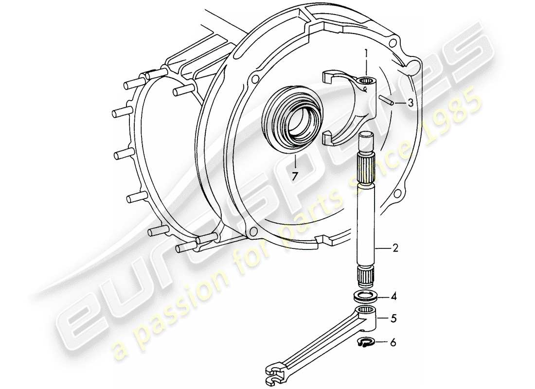 porsche 1970 (911) embrague versión - d - mj 1972>> diagrama de piezas