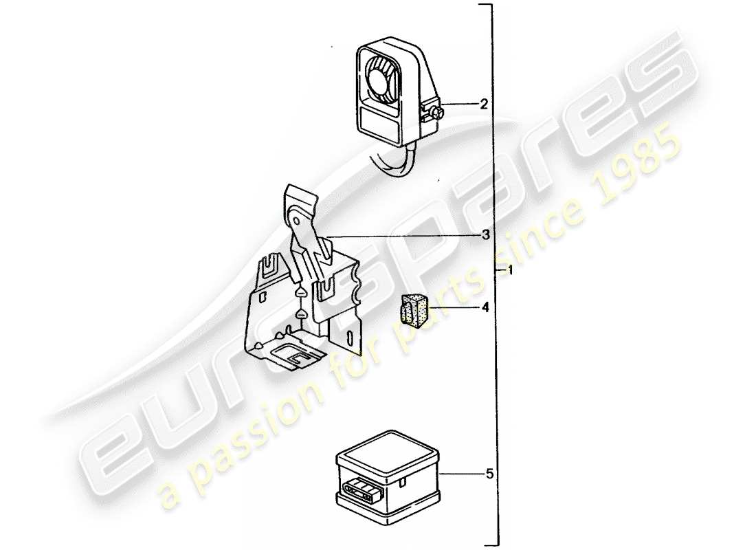 porsche tequipment catalogue (1995) diagrama de piezas de la bocina de alarma