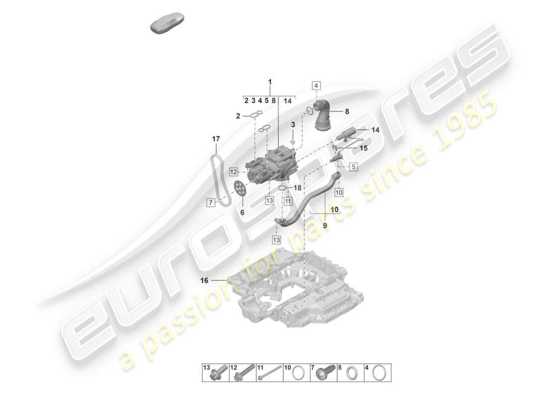 porsche 2020 (718 cayman) bomba de aceite diagrama de piezas