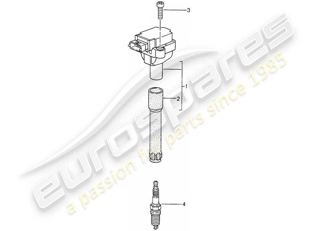 porsche 2003 (986 boxster) diagrama de piezas del sistema de encendido