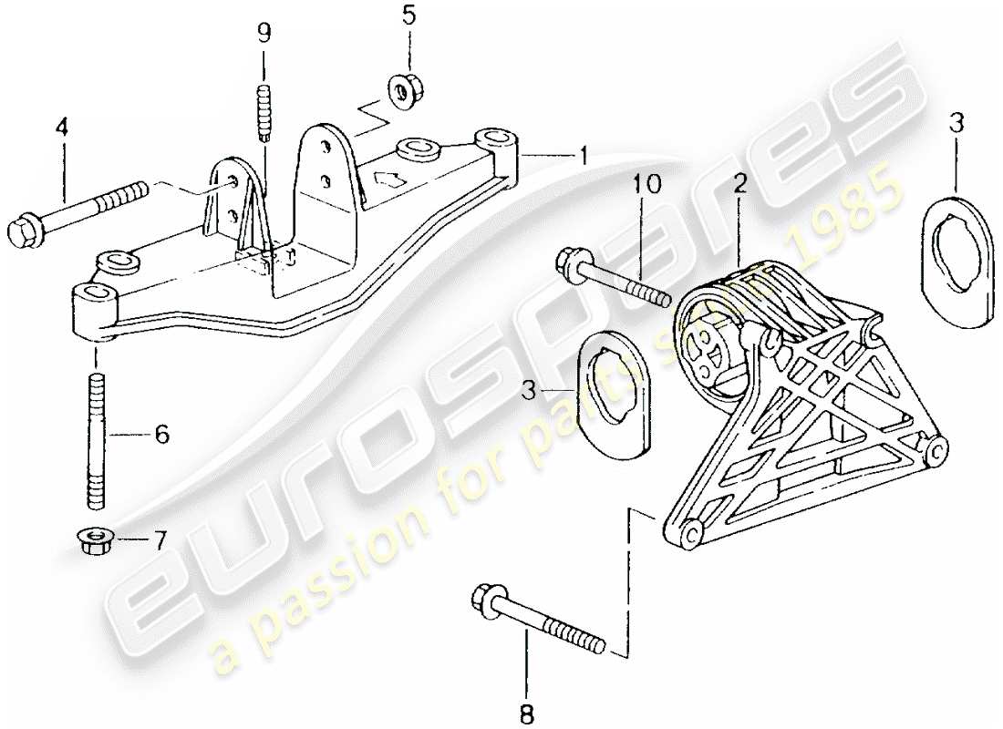 porsche 2003 (986 boxster) dispositivo de elevación del motor diagrama de piezas