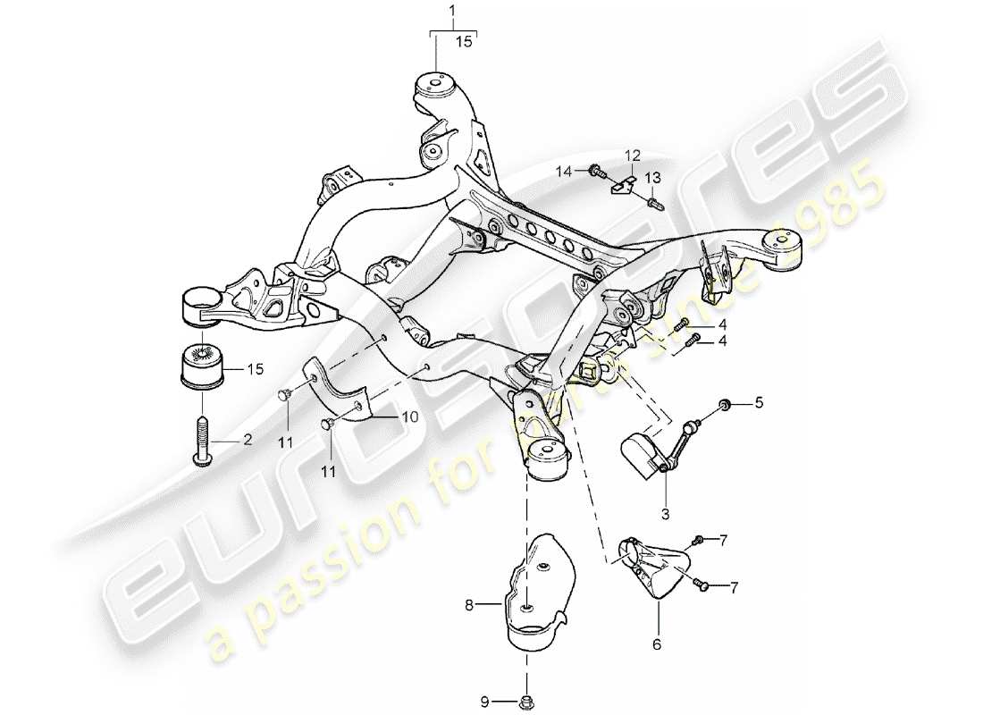 porsche 2006 (cayenne e1 9pa) eje posterior diagrama de piezas