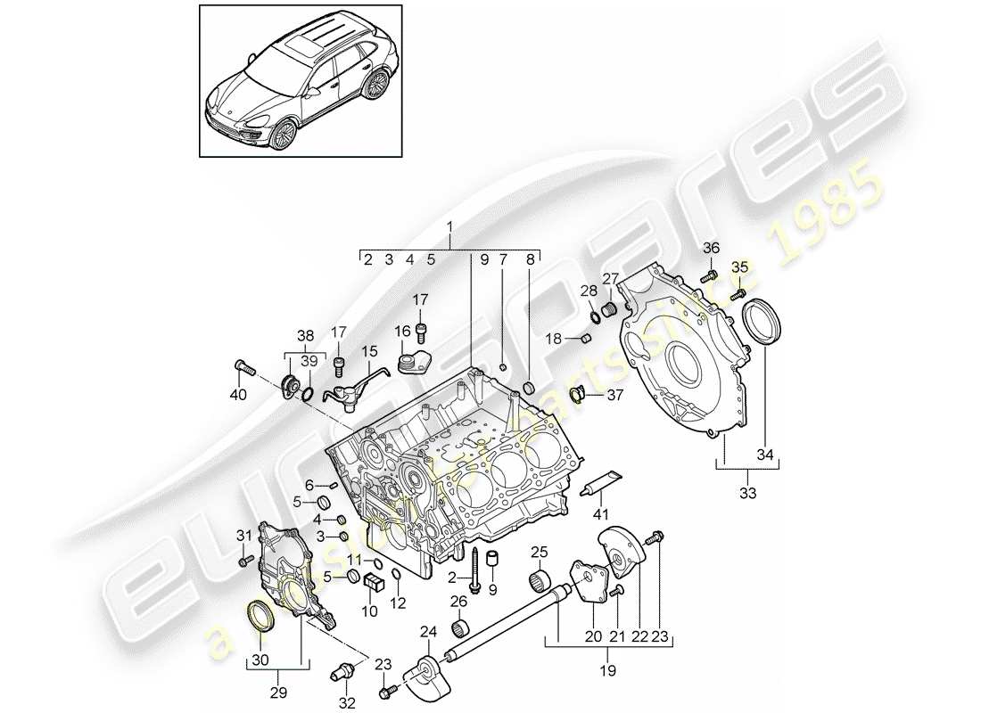 porsche 2016 (cayenne e2 92a) diagrama de piezas del carter