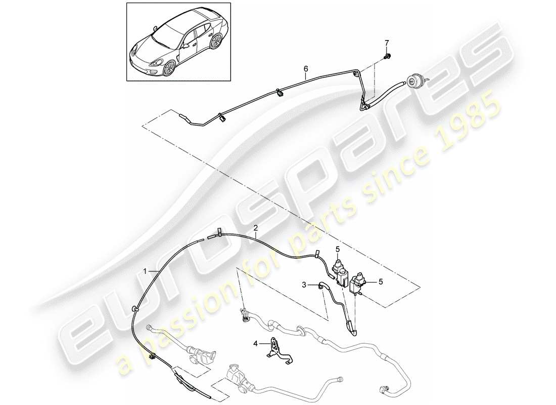 porsche 2016 (panamera 970) tubo de presión diagrama de piezas