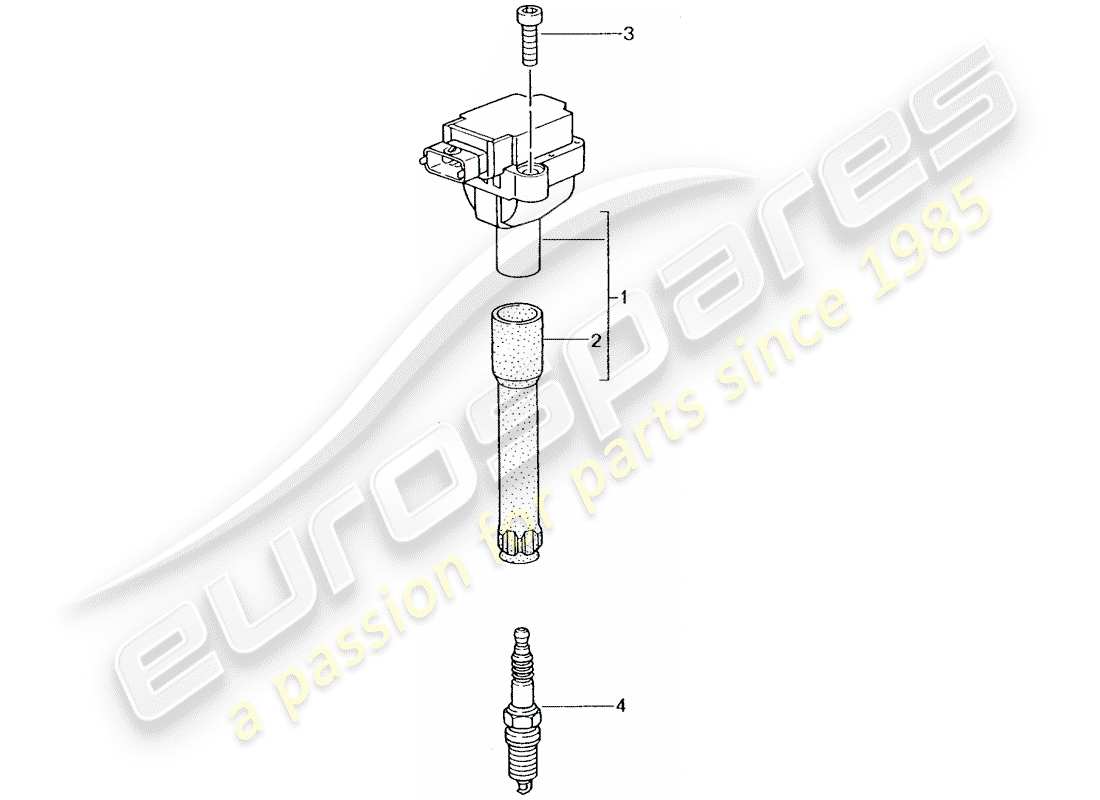 porsche 2002 (996 turbo / gt2) sistema de encendido diagrama de piezas