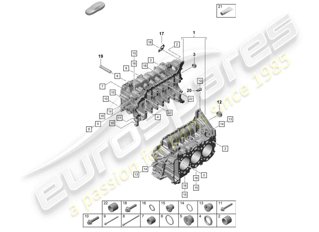 porsche 2020 (718 cayman) carter del carter diagrama de piezas