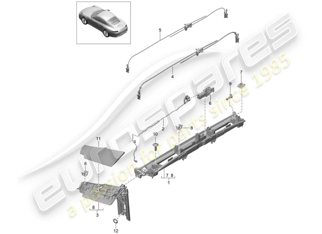 porsche 2013 (991-1) solapa diagrama de piezas