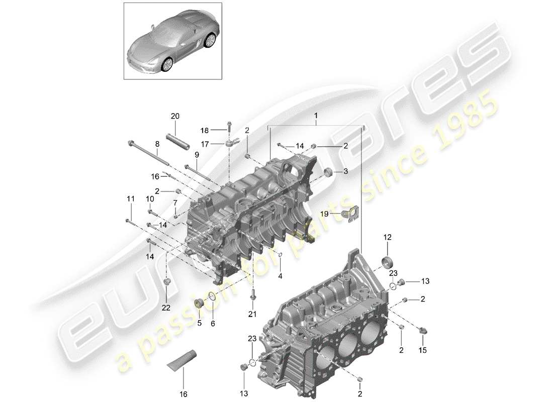porsche 2016 (981 boxster spyder) diagrama de piezas del carter