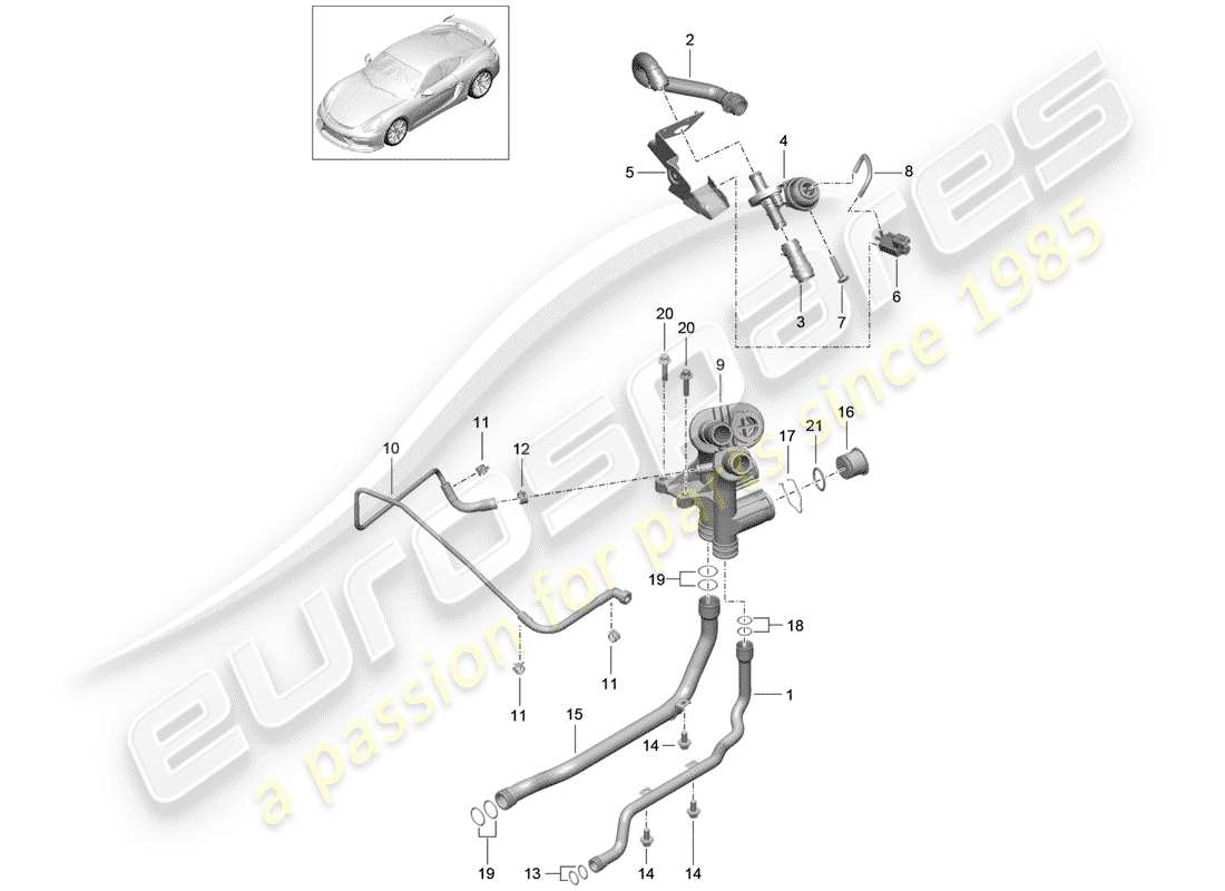 porsche 2016 (981 cayman gt4) connection diagrama de piezas