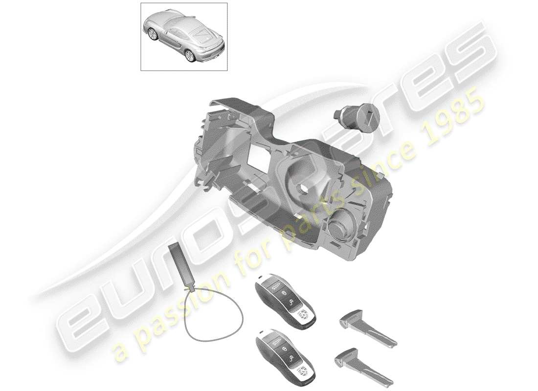 porsche 2016 (981 cayman gt4) juego de reparación diagrama de piezas