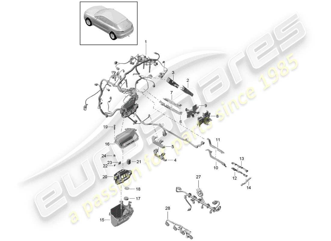 porsche 2018 (macan) aprovechar diagrama de piezas