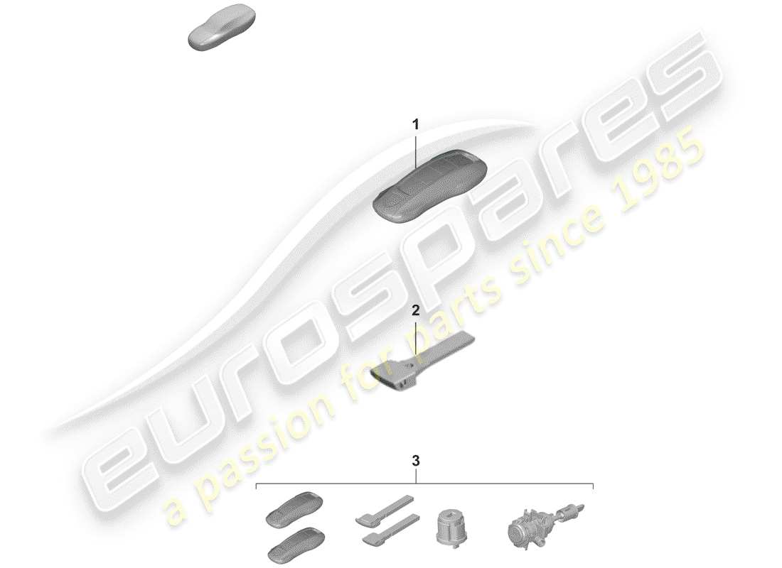 porsche 2020 (992-1) transmisor de mano diagrama de piezas