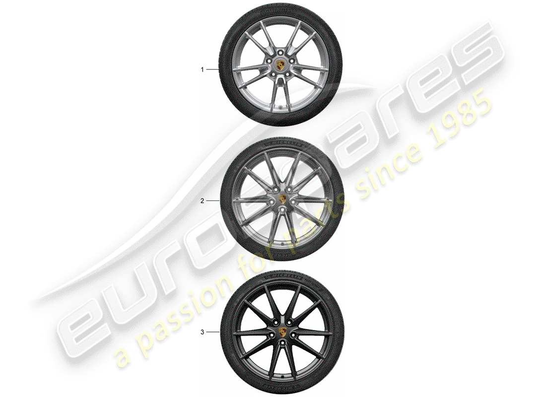 porsche 2013 (tequipment 98x/99x) 1 configurar llantas de aluminio con diagrama de piezas