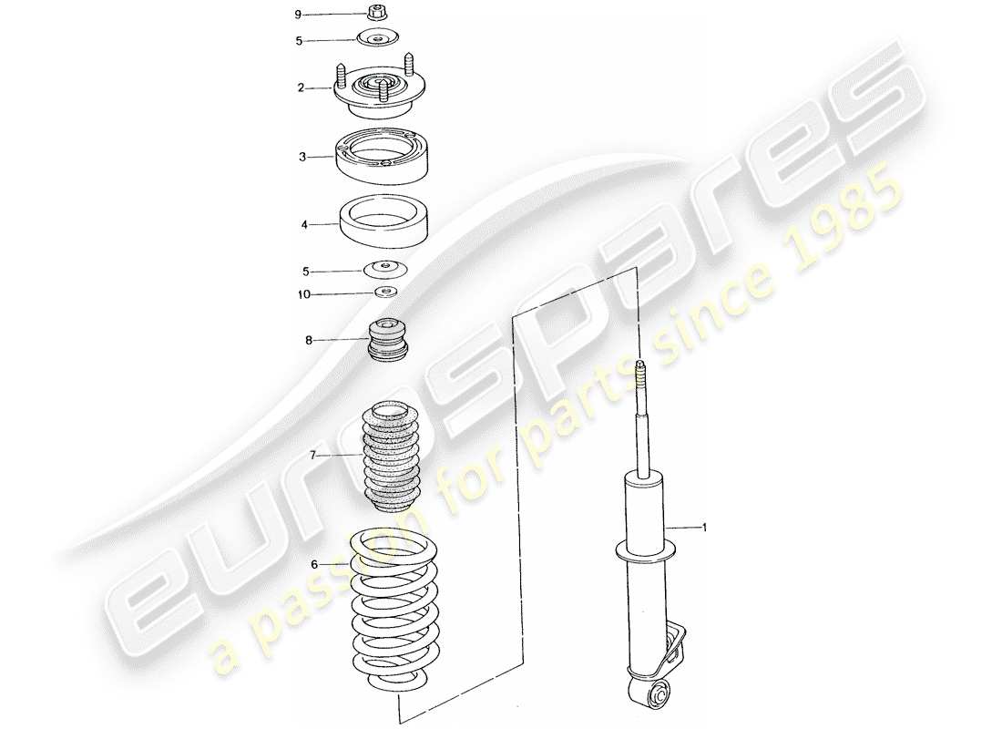 porsche 996 t/gt2 (2003) amortiguador - muelle helicópico diagrama de piezas