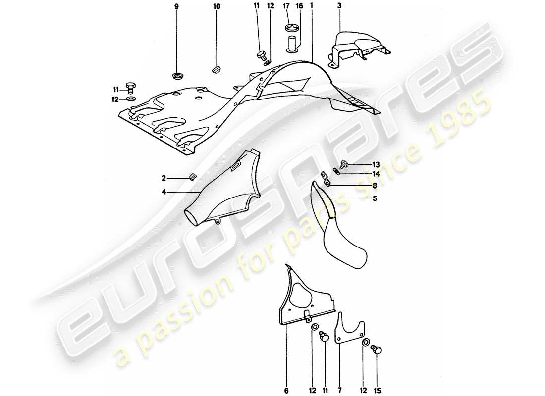 porsche 1977 (911) ducto de aire diagrama de piezas