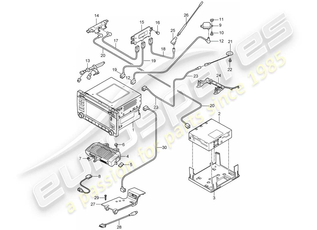 porsche 2011 (987 cayman) unidad operativa diagrama de piezas