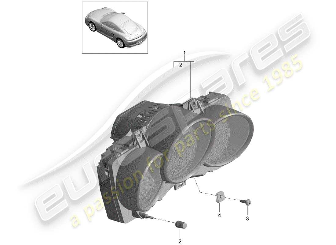 porsche 2014 (981 cayman) instruments diagrama de piezas